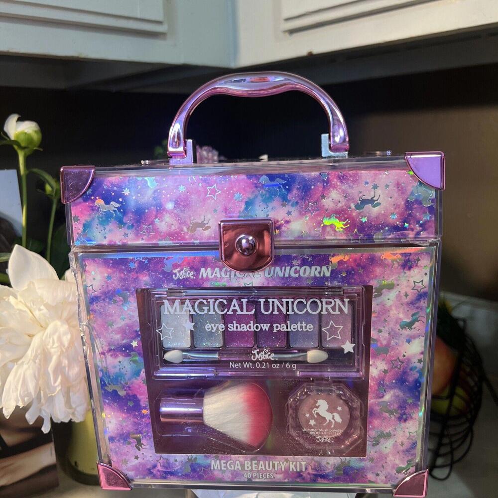 NWT Justice Girl's MAGICAL UNICORN mega beauty kit makeup set RARE